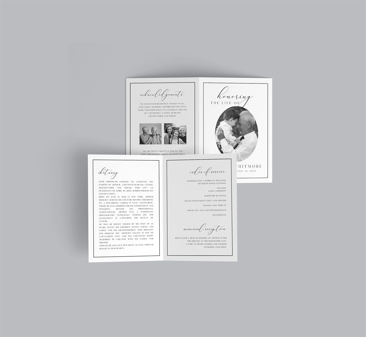 Elegant Funeral Program — design detail