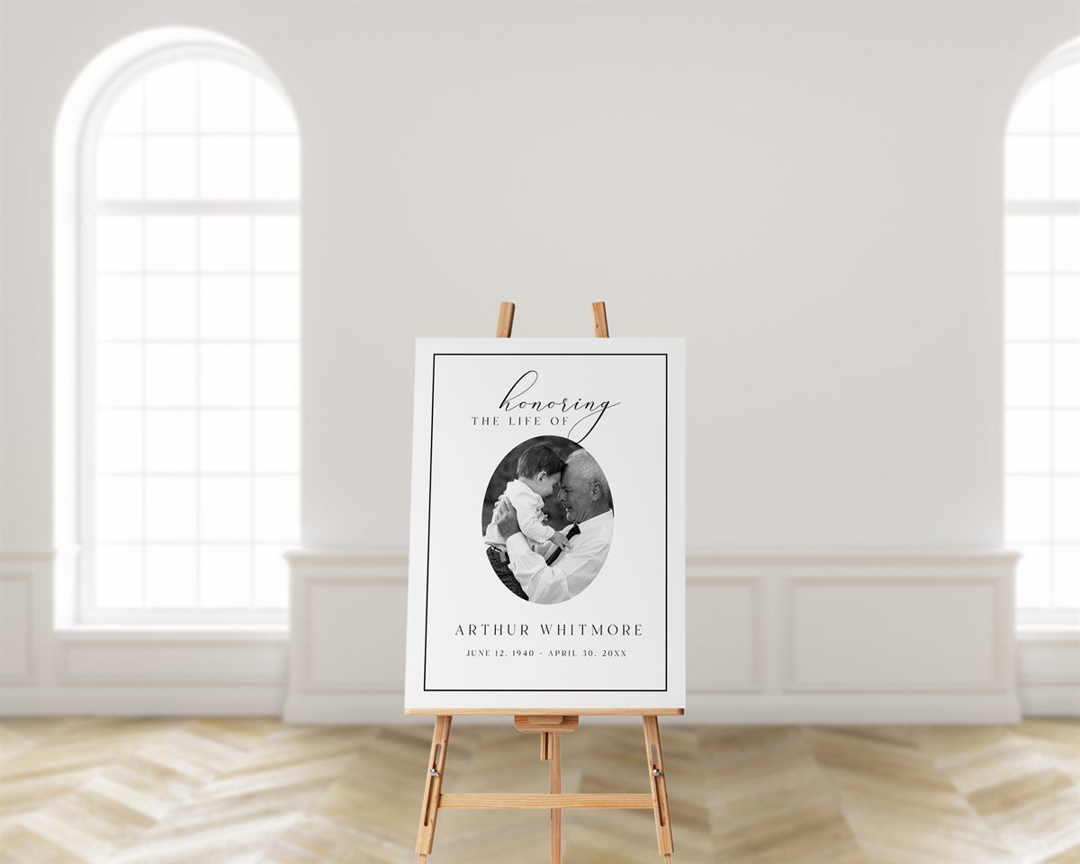 Funeral Memorial Sign template