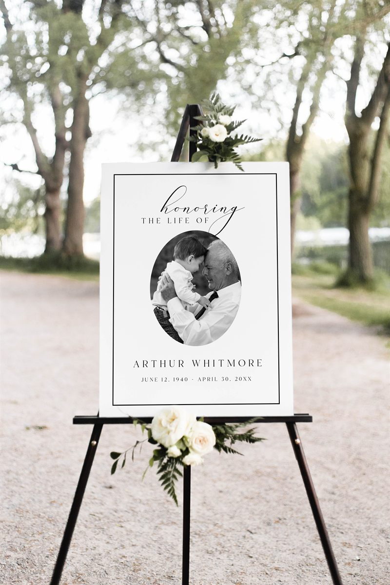 Funeral Memorial Sign — design detail