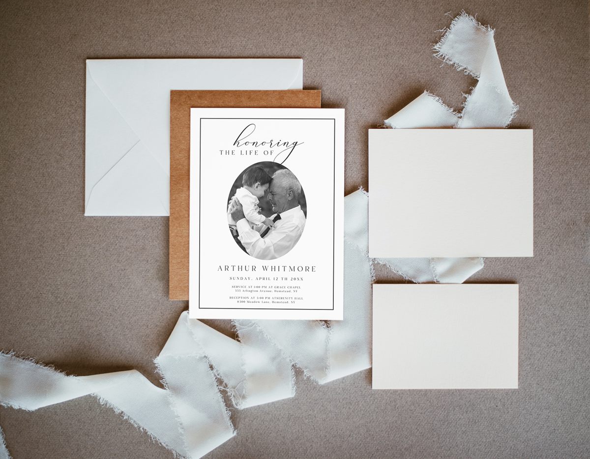 Elegant Funeral Invitation — design detail