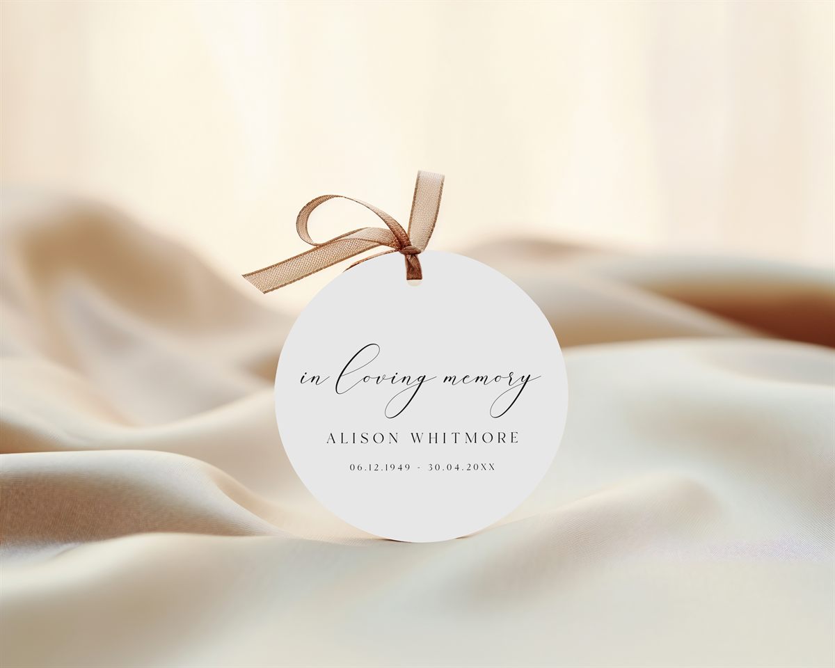 In Loving Memory Favor Tag template